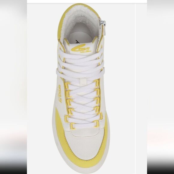 Yellow and White High-Top Sneakers - Picture 6 of 11